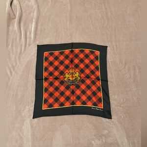Lauren Ralph Lauren Crest Silk Scarf red and black NWT
